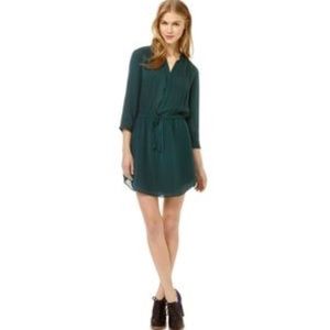 Deep green shirt dress aritzia t babaton